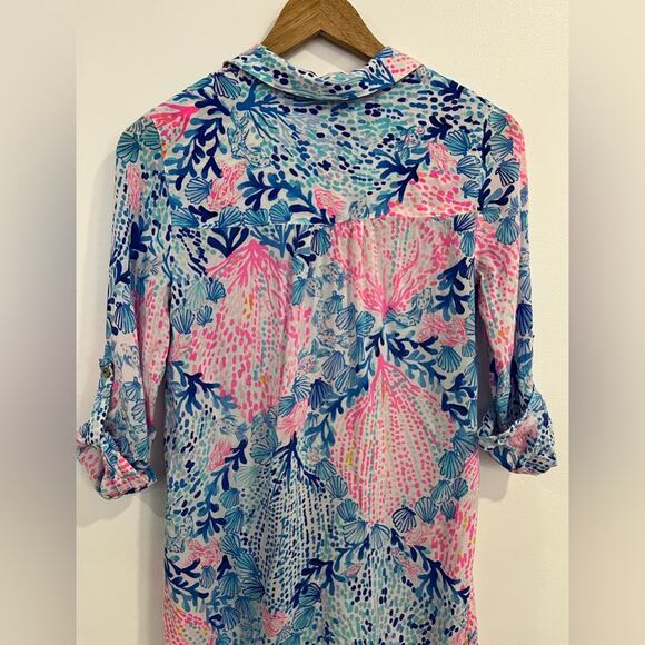 Lilly Pulitzer Natalie Shirtdress Cover Up in Sway with Me XXS - Picture 10 of 11